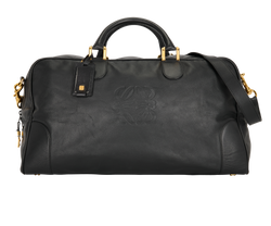 Anagram Travel Boston Bag, Leather, Black, L1G, S, 3*